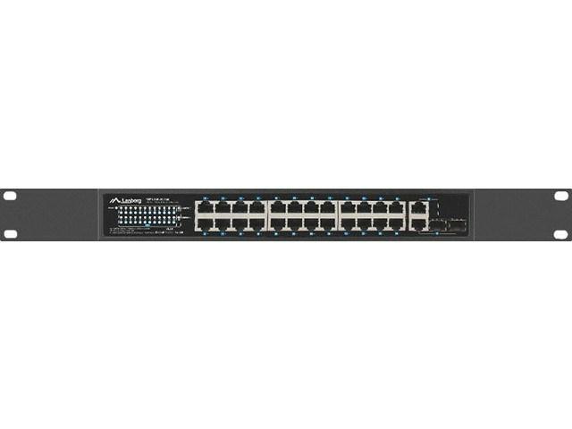 Netværksswitch Lanberg 24x PoE+ 100/1000 Mbps, 2x SFP combo, 19" rack, 360 W billede