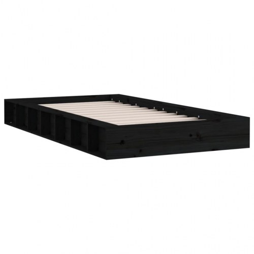 Sengeramme 90x200 cm massivt træ sort