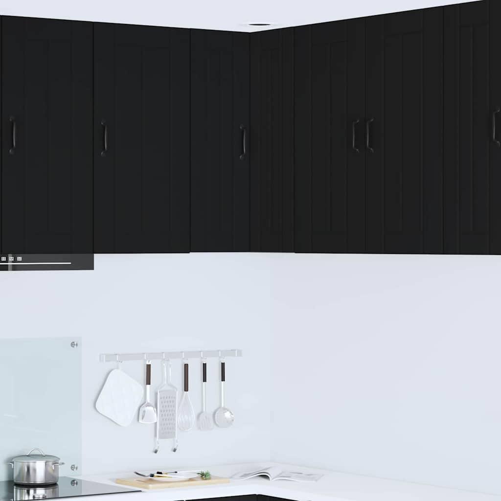 Vægskab til køkken med dør Sort 57 x 57 x 80 cm Konstrueret træ billede