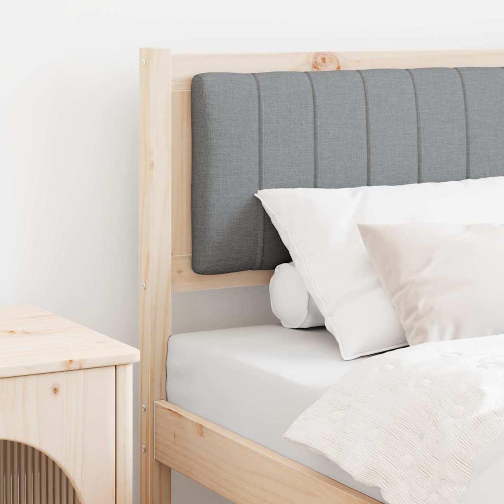 Polstret sengegavl 75 cm - massiv fyrretræ, brun billede
