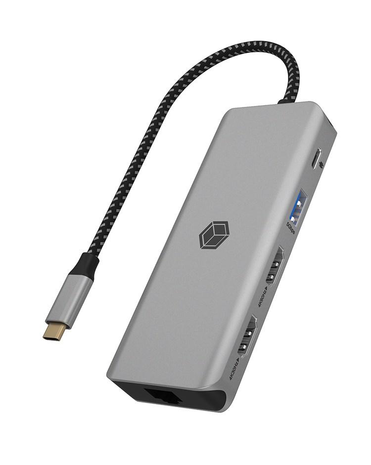 USB-C dockingstation RAIDSONIC ICY BOX IB-DK4012-CPD, antracit/sort