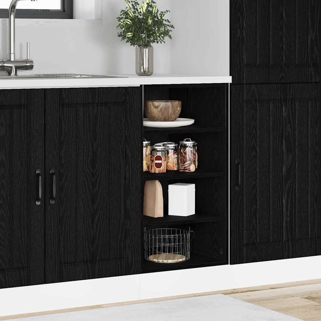 Køkken base kabinet med skuffe Riga Sort eg 40 x 44,5 x 81,5 cm billede