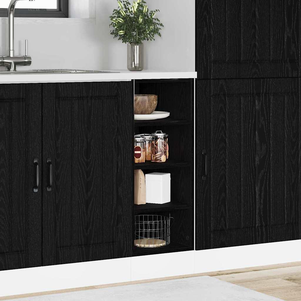 Køkken base kabinet med hylde Riga Sort eg 30 x 44,5 x 81,5 cm billede