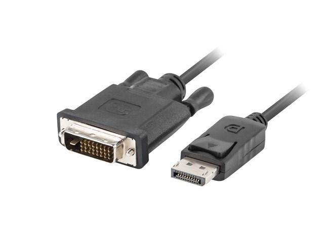 DisplayPort til DVI-D kabel 3 m – Lanberg, DP 1.2 (han) til DVI-D 24+1 (han) billede