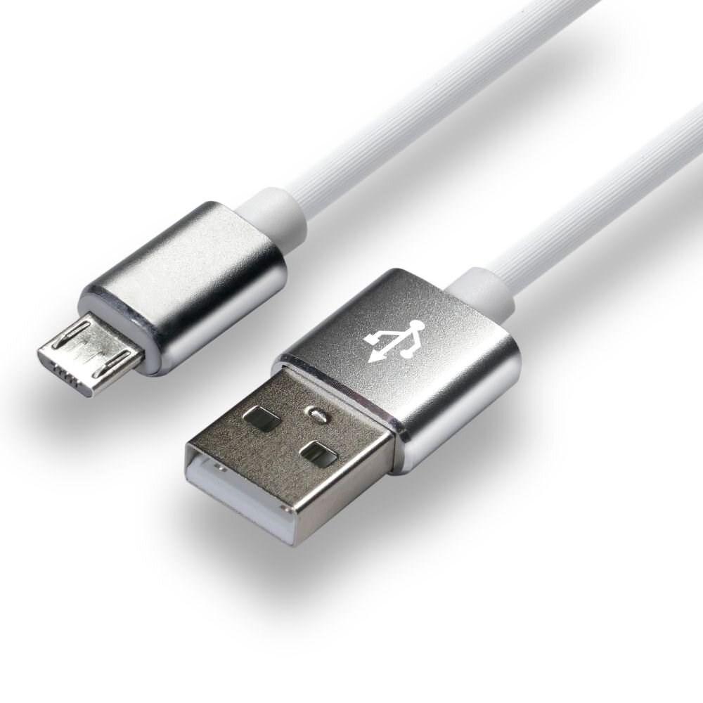 USB-kabel 1 m - everActive - hvid silikone, hurtig opladning 2,4 A billede