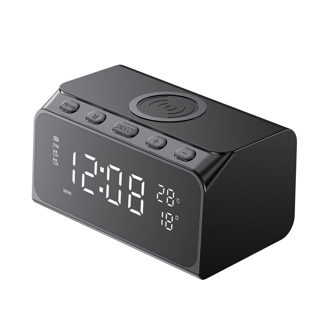 Trådløs oplader med ur – Havit W3041, sort billede