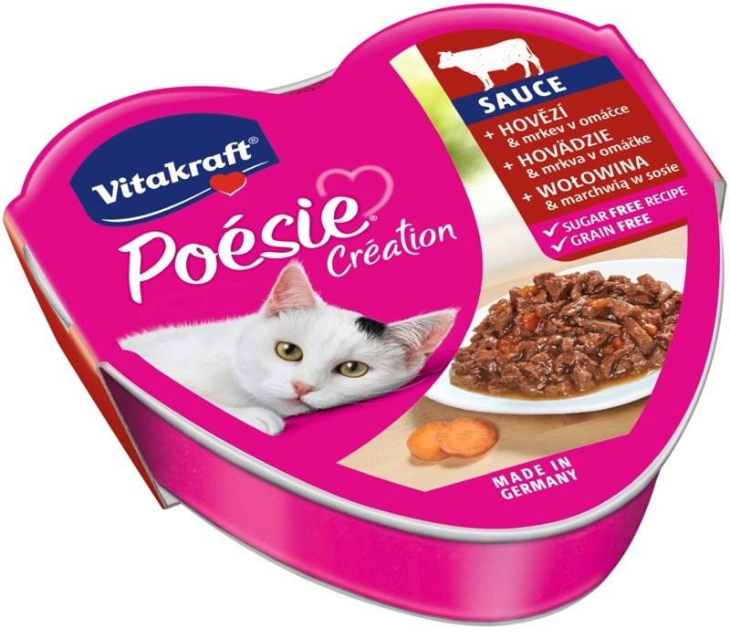 Vådfoder til kat – Vitakraft Poésie Création Sauce oksekød/gulerod 85 g billede