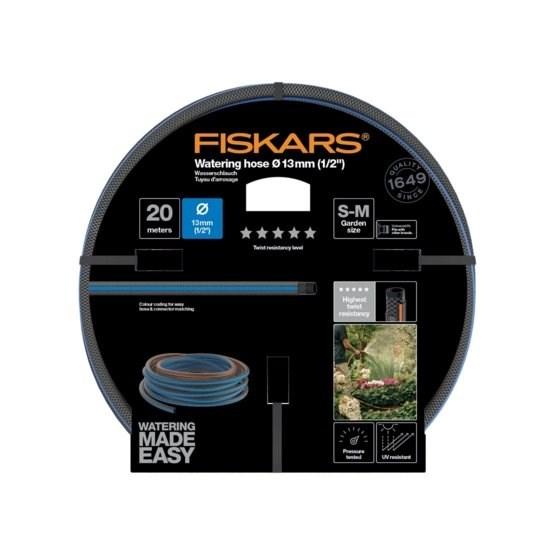 Haveslange 20 m - Fiskars, 13 mm (1/2''), blå/grå billede