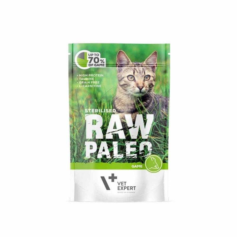 VÃ¥dfoder til kat â VetExpert Raw Paleo Sterilised Vildt, 100 g billede