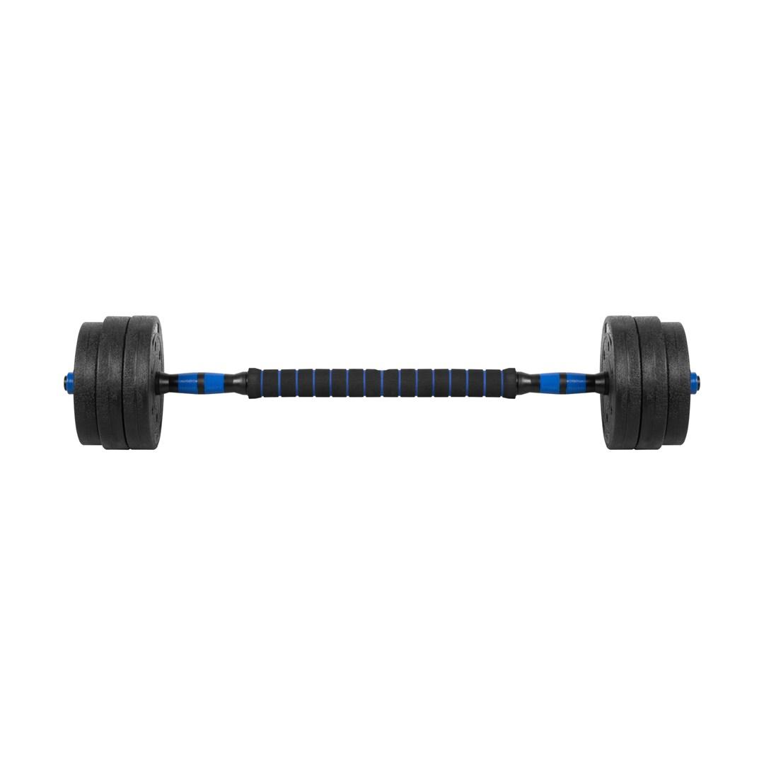 Håndvægte justerbare 2x10 kg - Rebel Active med forbindelsesstang billede