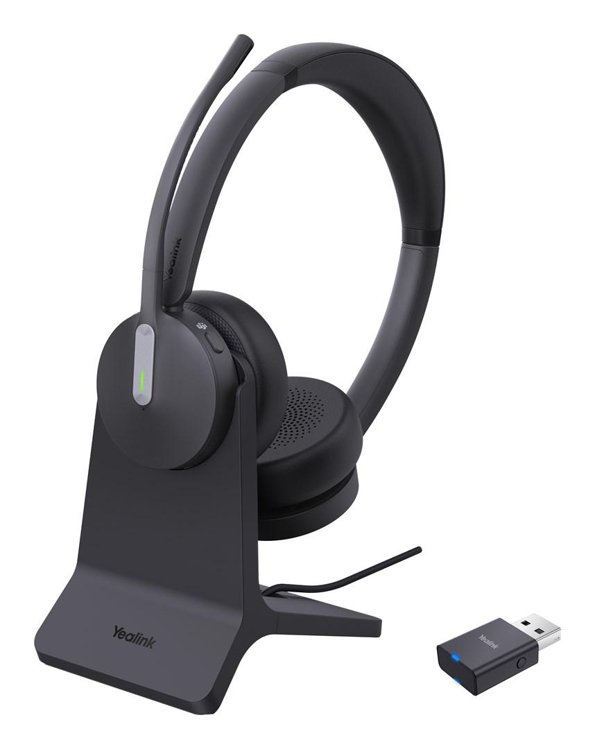 TrÃ¥dlÃ¸st headset Yealink WH64 Hybrid Dual med ladestand â Teams billede