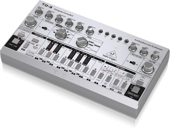 Analog bas-synth â Behringer TD-3-SR, sÃ¸lv billede