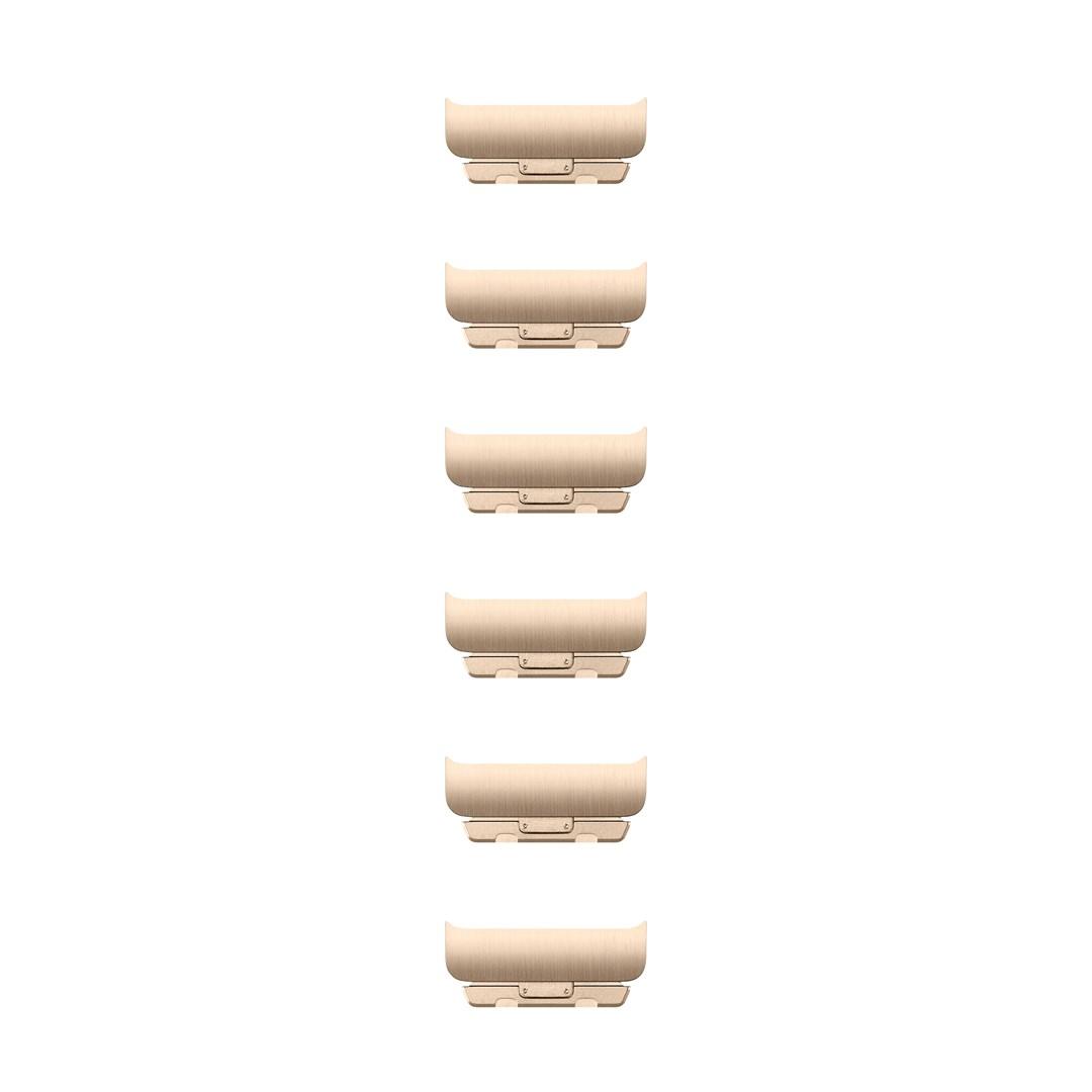 Apple 46 mm guldfarvet Link Bracelet Kit armbåndsforlænger til smartwatch, 6 dele