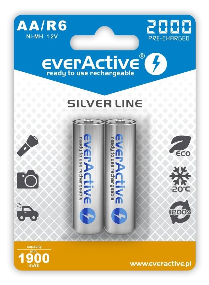 Genopladelige AA batterier everActive Ni-MH 2000 mAh Silver Line – 2 stk. billede