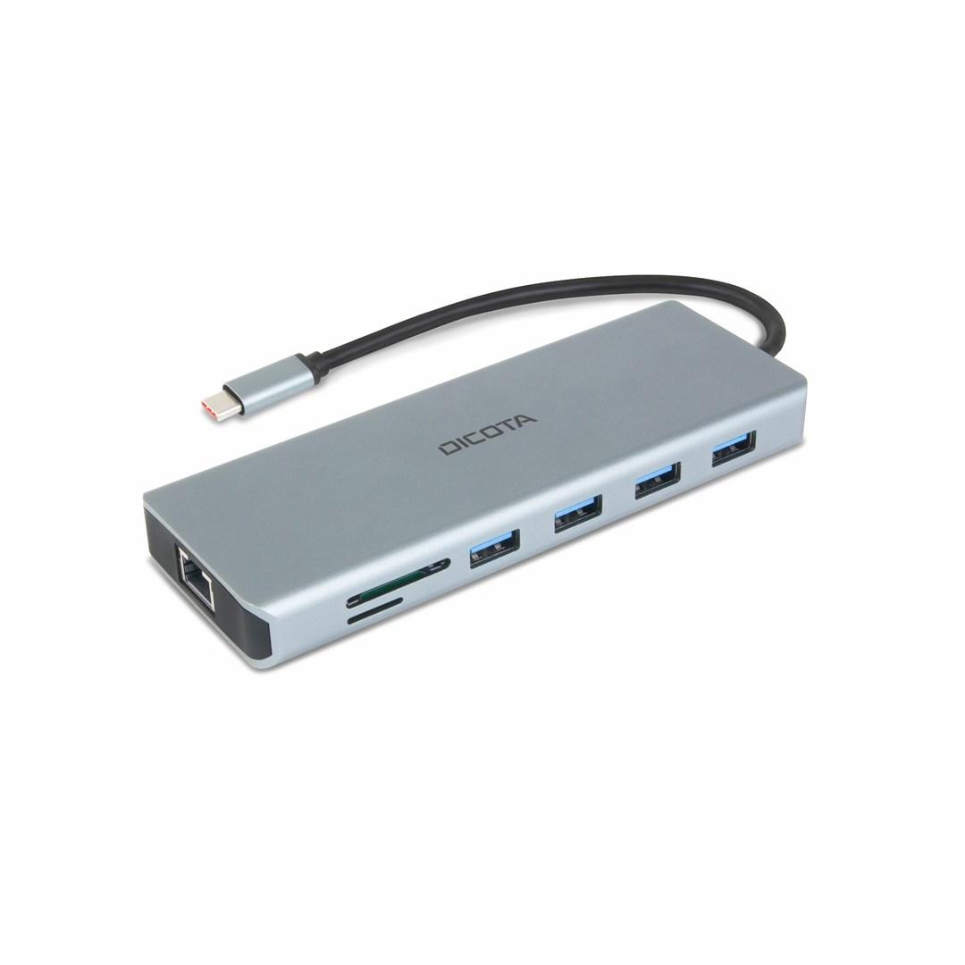 USB-C dockingstation Dicota D32065 - sølv, 10 porte billede