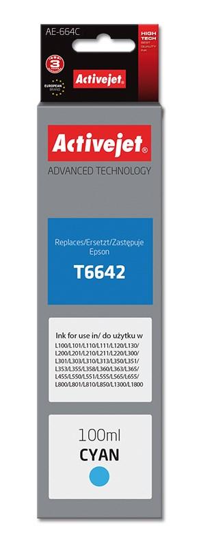 Blæk til printer – Activejet AE-664C, cyan, 100 ml (erstatter Epson T6642) billede