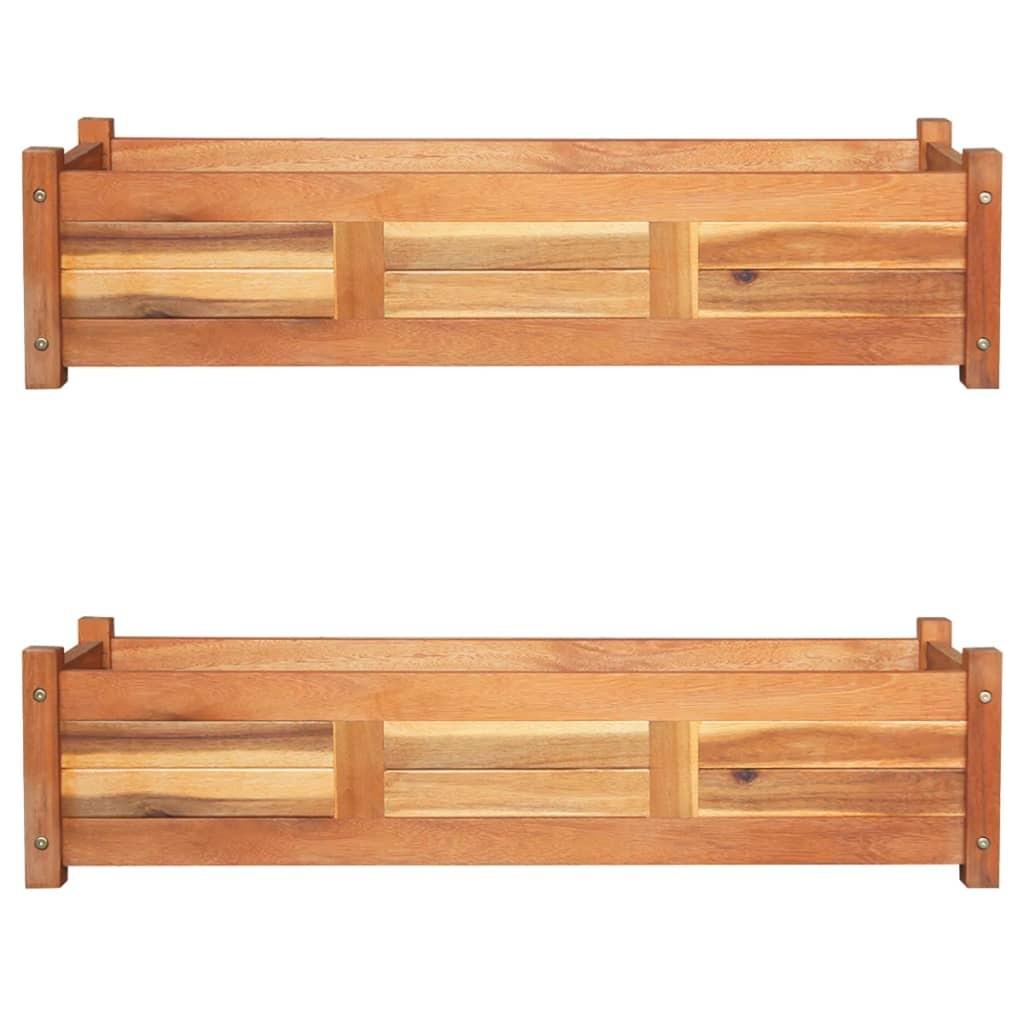 Højbede 2 stk. 100x30x25 cm akacietræ