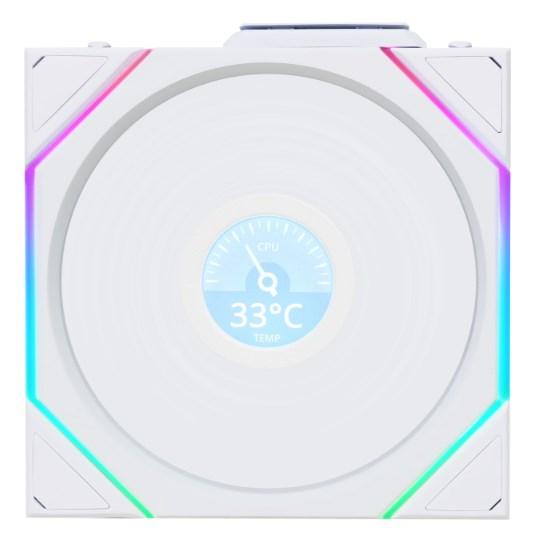Kabinetsblæser 120 mm LIAN LI ARGB TL Wireless LCD - hvid billede