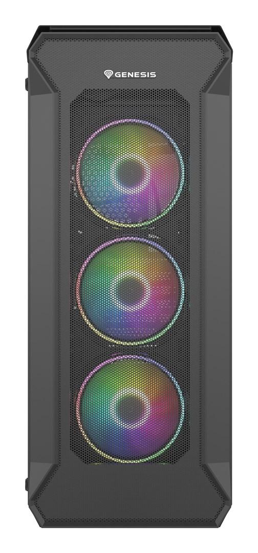 PC kabinet GENESIS Irid 505 ARGB Midi Tower - sort med transparent side billede