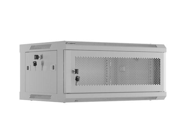 Vægmonteret 19" rackskab 4U 60×45 cm grå - Lanberg, perforeret dør (flat pack) billede