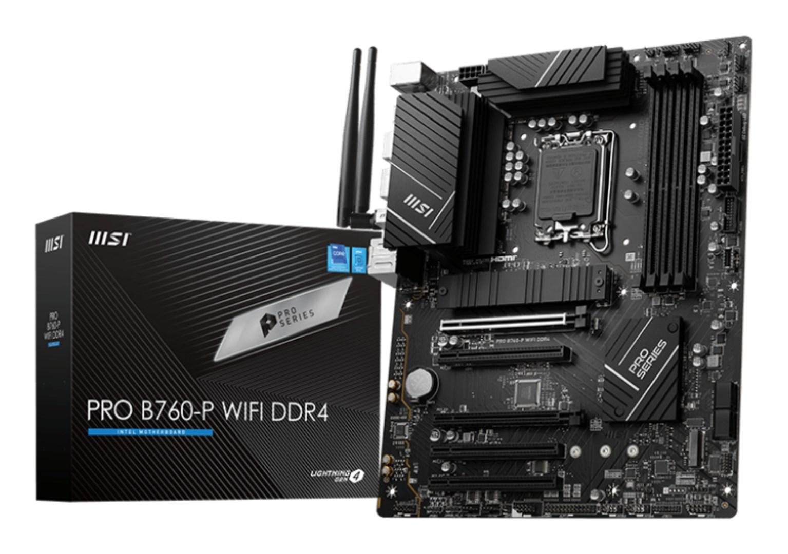 Bundkort MSI PRO B760-P WIFI DDR4 - LGA 1700 ATX