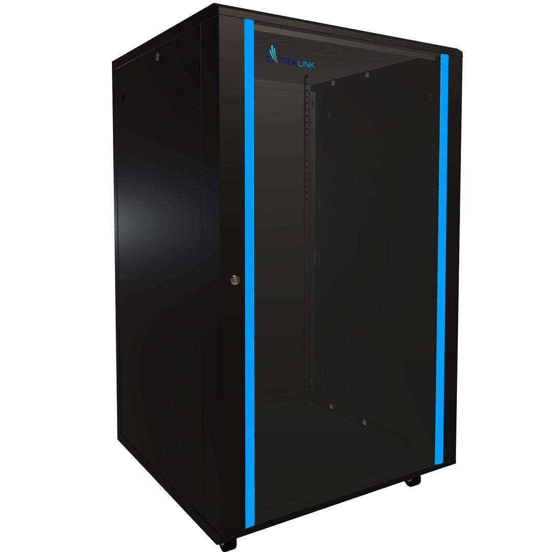 Serverrack gulvmodel Extralink 27U 80×80 cm - sort billede