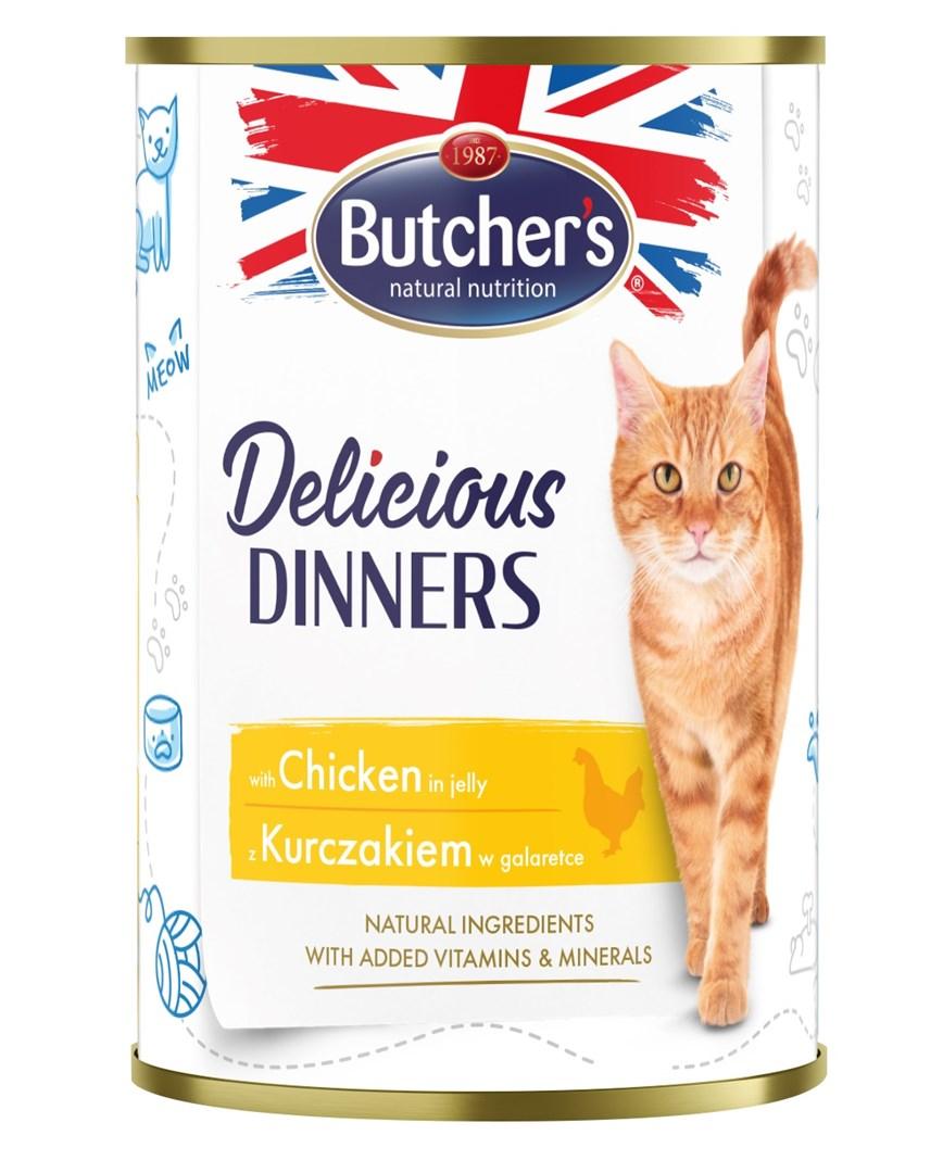 Vådfoder til kat – Butcher’s Delicious Dinners Kylling i gele, 400 g billede