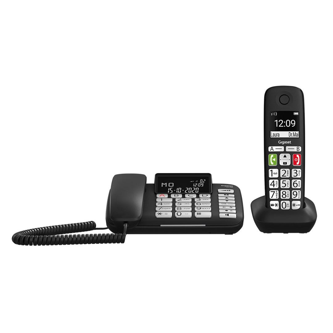 Fastnettelefon Gigaset DL780 Plus Analog/DECT med nummer-visning – sort billede