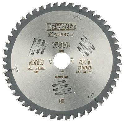 Rundsavklinge til træ DeWALT 216 × 30 mm - 48 tænder billede