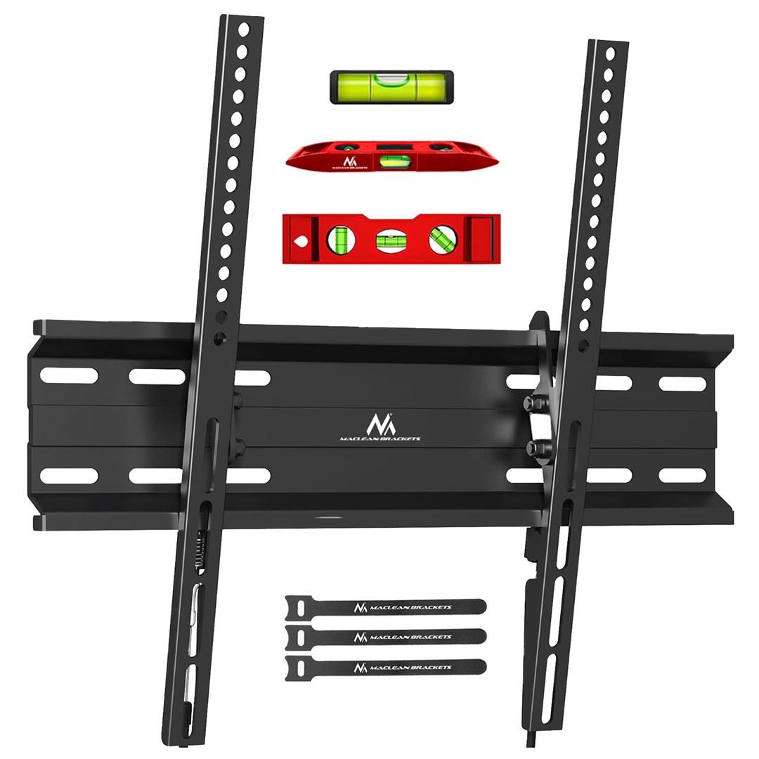 TV vægbeslag Maclean MC-748A til 32–70" skærme, VESA 100x100–400x400, vippefunktion, 45 kg, sort billede