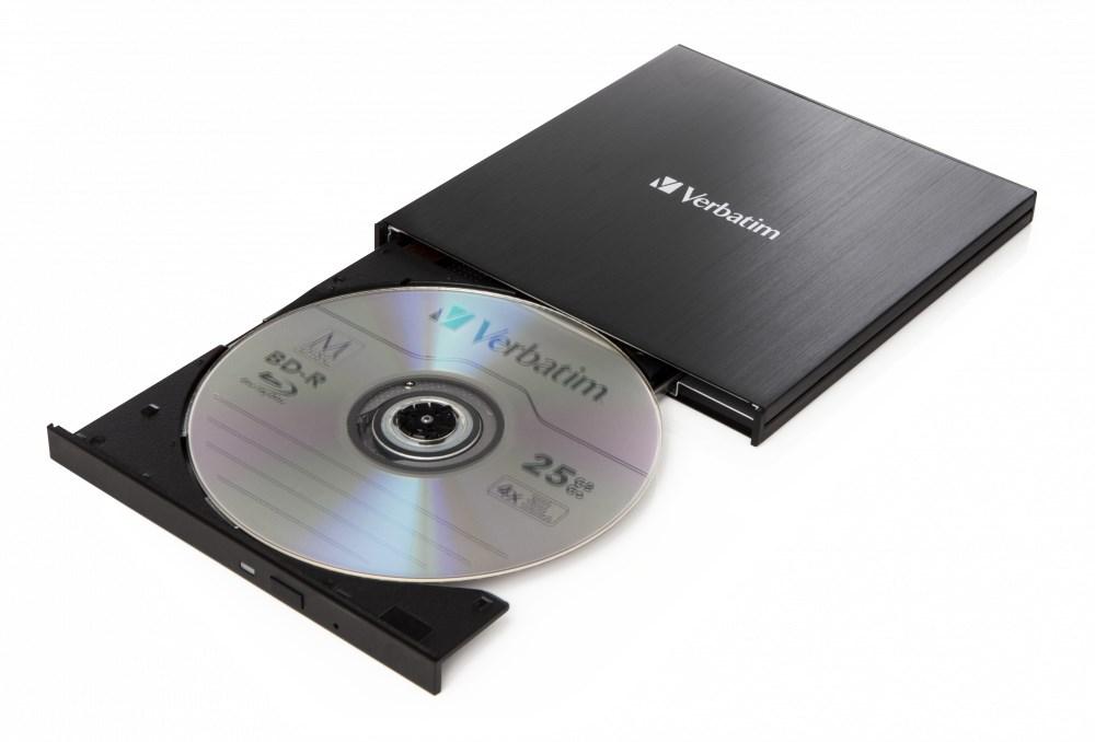 Ekstern Blu-ray-drev Verbatim - Blu-ray RW, USB 3.1, sort