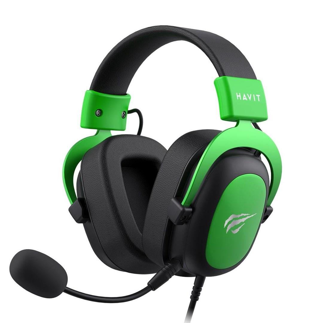 Gaming headset Havit H2002d med mikrofon – kablet, sort/grøn billede