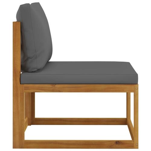 4-personers havesofa med hynde massivt akacietræ