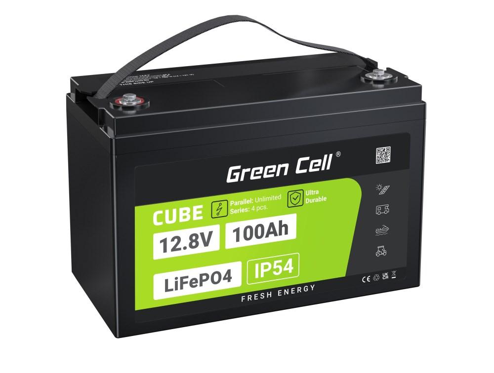 Batteri 12,8 V 100 Ah LiFePO4 - Green Cell CUBE billede