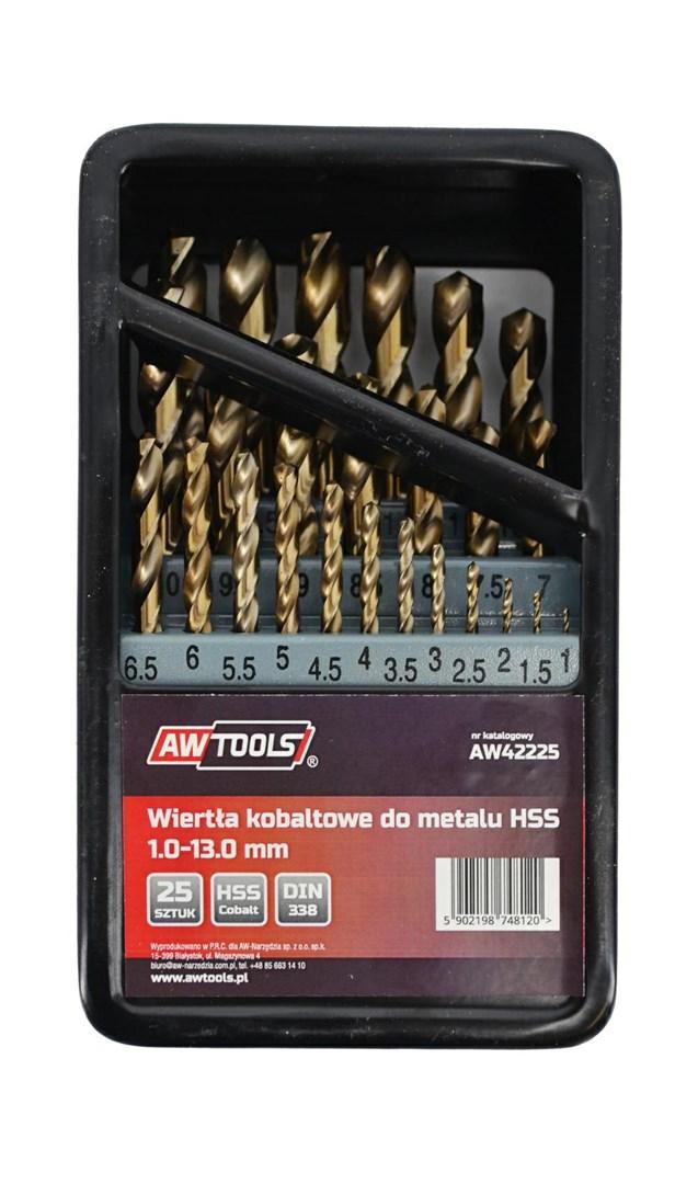 Bor til metal med kobolt 1,0-13,0 mm - AWTOOLS, sæt 25 stk. billede