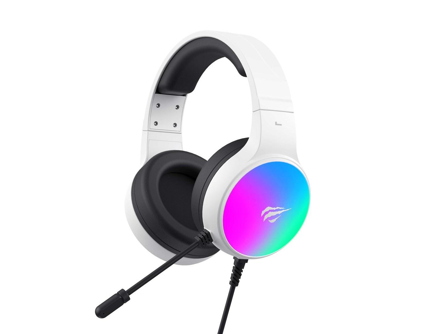Gaming headset Havit H2043U – kablet, sort/hvid billede