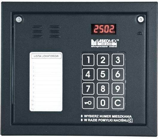 Dørtelefon panel Laskomex CP-2502NR, sort, audiopanel med mini beboerliste og RFID-nøglelæser billede