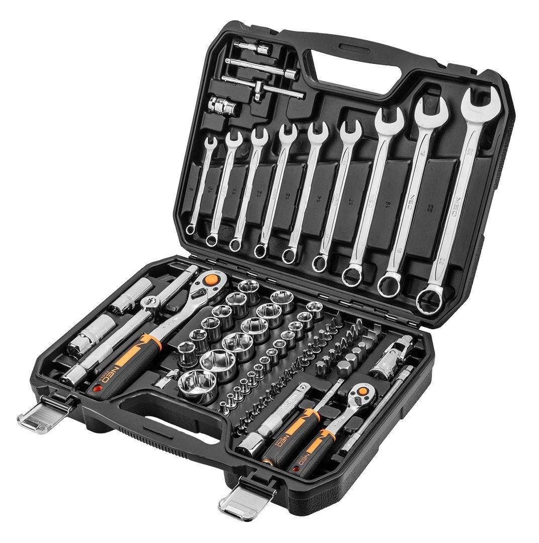 Topnøglesæt NEO TOOLS 1/2" og 1/4" – 82 dele billede