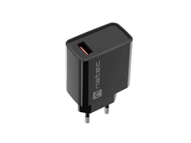 USB vægoplader NATEC Ribera 18 W - sort billede
