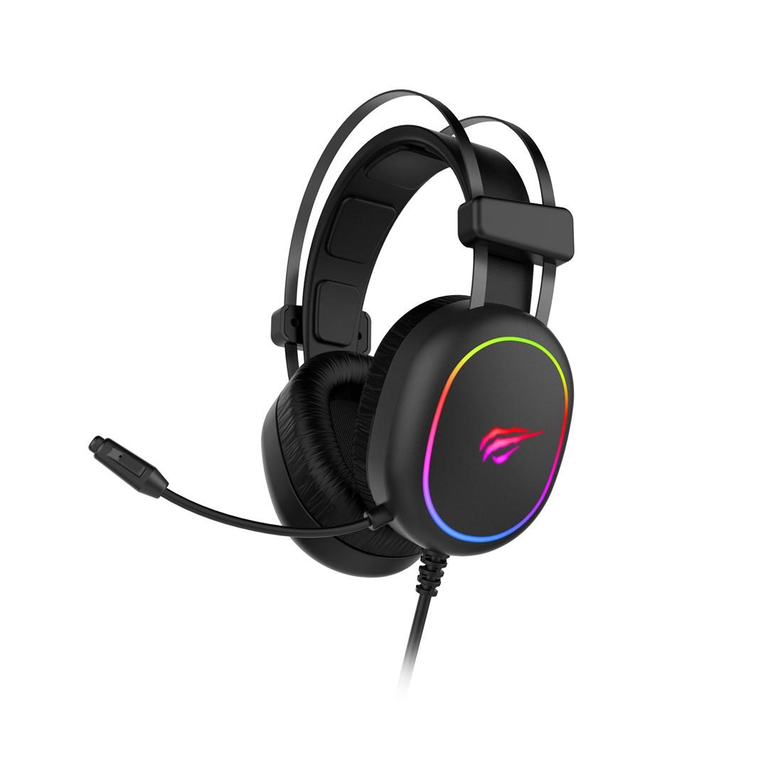 Gaming headset Havit – kablet RGB hovedbøjle (sort) H2016D billede