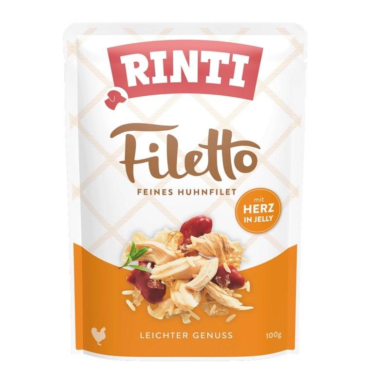 Hundefoder vådfoder RINTI Filetto kyllingefilet med hjerter 100 g billede