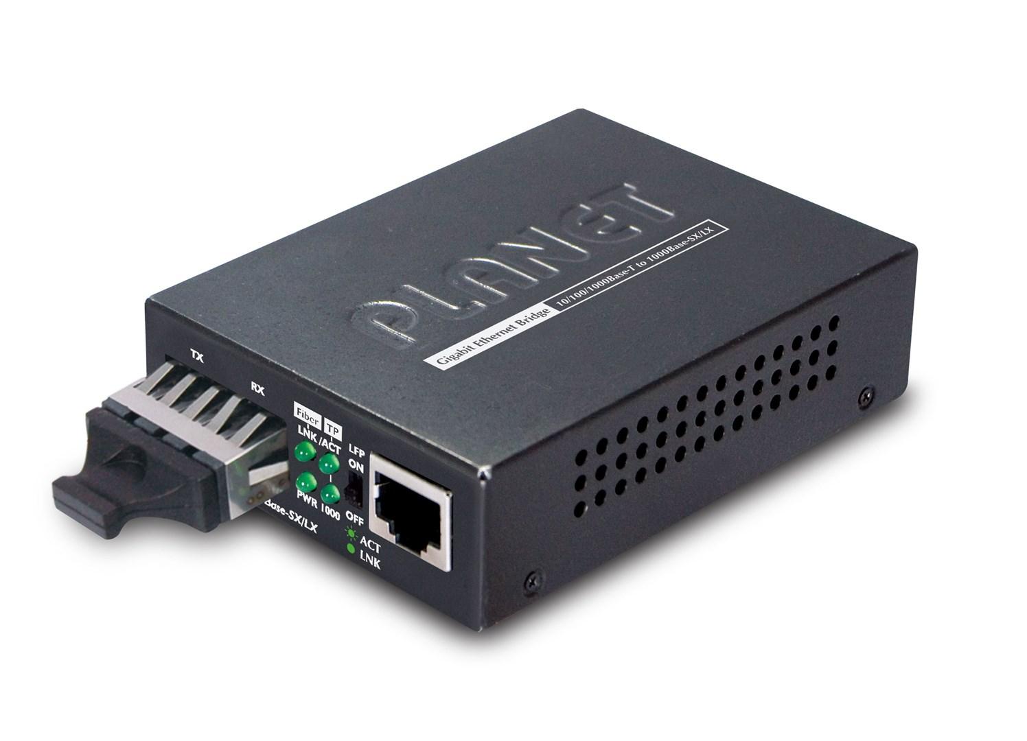 Mediekonverter gigabit - Planet GT-802, 1000Base-T til 1000Base-SX, 850 nm, sort billede