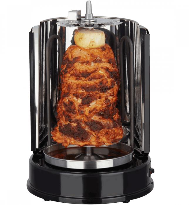 Elgrill til rotisserie – HEINRICH'S HDG 8687, sort, 1.400 W billede