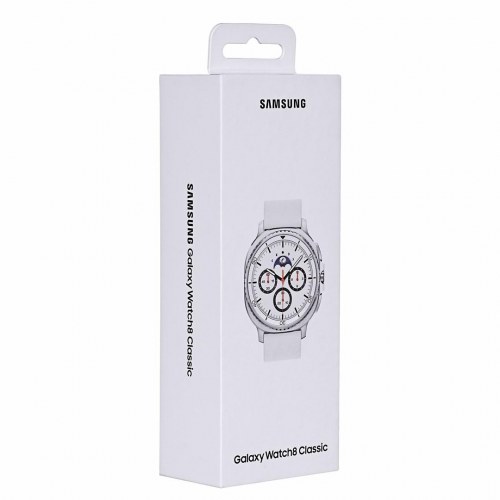 Smartwatch Samsung Galaxy Watch 8 Classic 46 mm - sølv/hvid, 4G, AMOLED