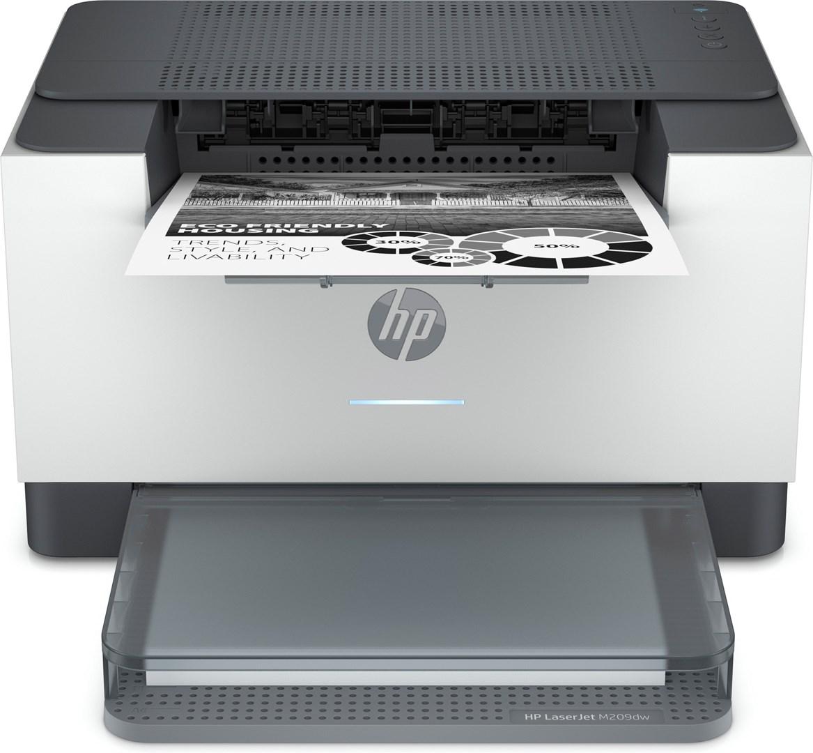 Laserprinter HP LaserJet M209dw - sort/hvid, kompakt, dupleks, Wi‑Fi