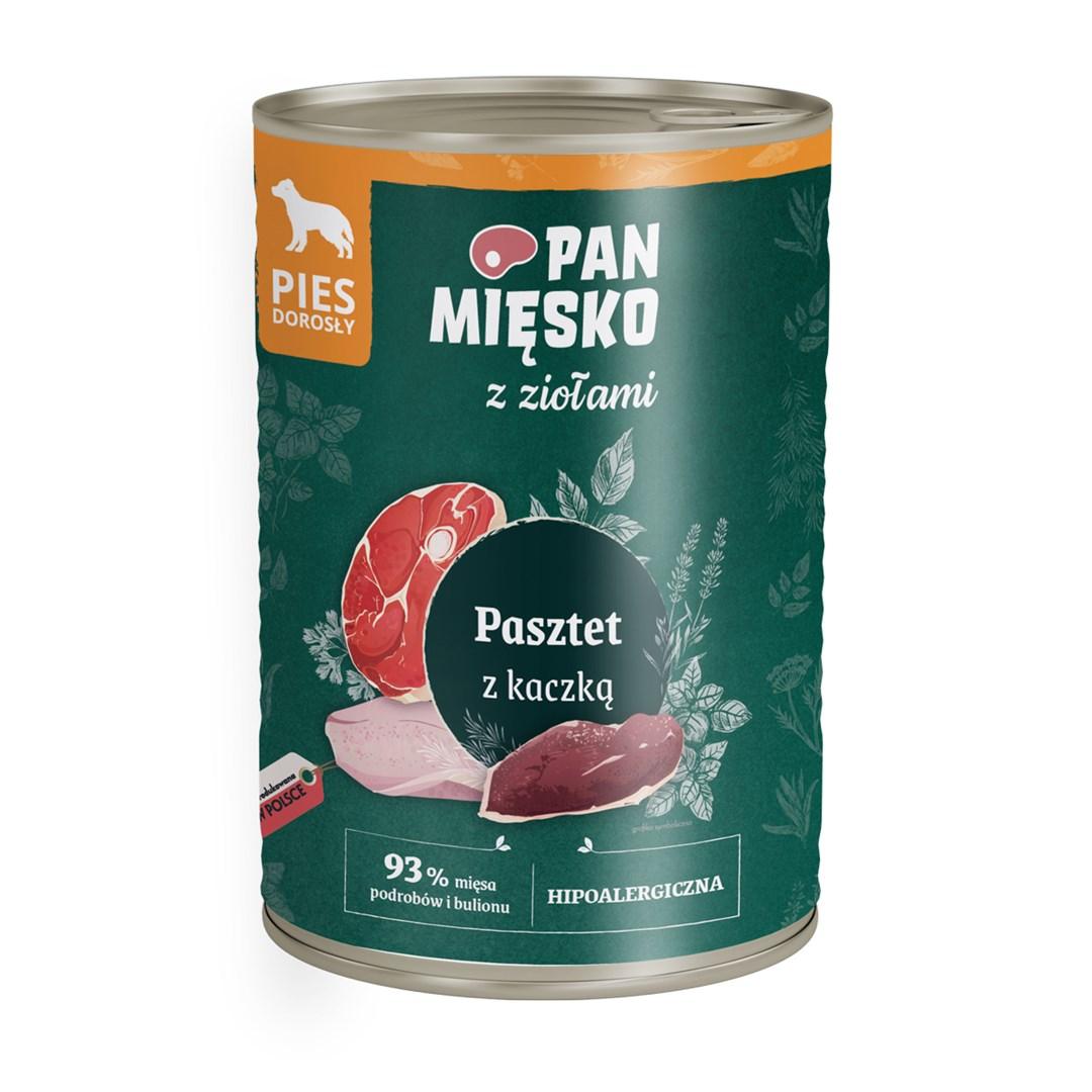 Vådfoder til hund – PAN MIĘSKO med urter Ande-paté 400 g billede