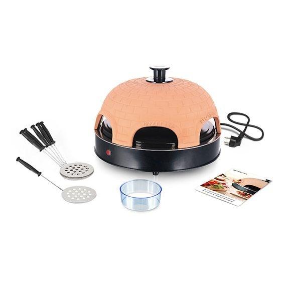 Elektrisk pizzaovn - Emerio PO-115984, 6 mini-pizzaer, 1.200 W, sort/orange billede