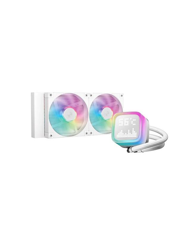 Vandkøling til pc DeepCool LP240 – 240 mm, hvid, AIO med 2×120 mm blæsere billede