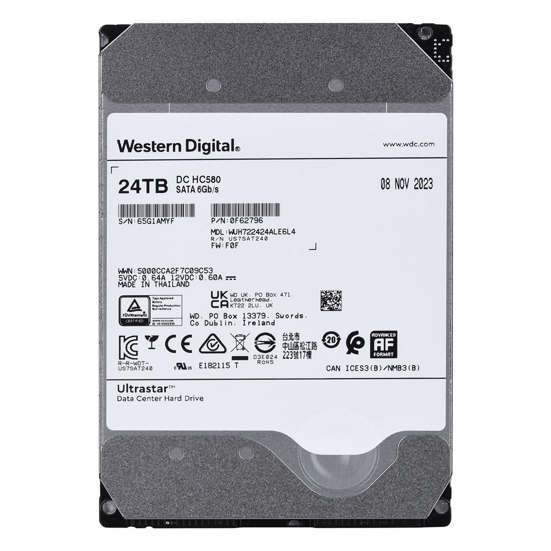 Harddisk Western Digital Ultrastar DC HC580 3,5" 24 TB SATA billede