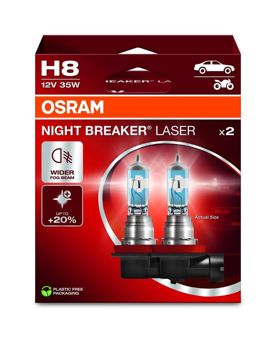 Forlygtepære H8 12V 35W OSRAM Night Breaker Laser billede